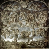 Последното решение 1536-1541, Michelangelo Buonarroti Fresco Sistine Chapel, Patrian Poster Print