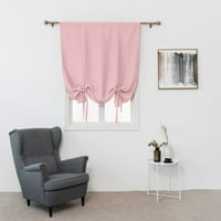 Розово затъмнение римски завеси за деца спалня термично изолирани завеси джобни връзки вратовръзки за сянка завеси 1-панел за малки прозорци в баня кухня кухня