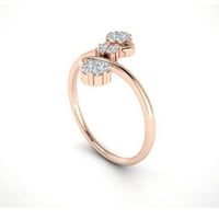 Естествен 1ct кръгла изрязана диамант Prong Forever Us Women's Fancy Bridal Ring Anniversary сватбена лента солидна 10K Gold GH Si1