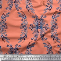 Soimoi памучен камбричен плат Флорален и Ogee Damask Print Sheing Fabric Wide