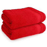 Magshion Set от луксозни хавлища за баня, в, памук изключително големи кърпи за баня за баня, супер мек и високо абсорбиращ, червен