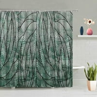 Тропичен зелен растение душ завеса палмово листо аксесоари за баня комплект стена висящи завеси водоустойчив екран кука домашен декор