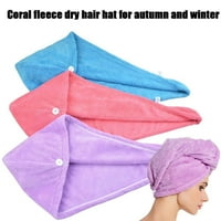 Микро-фибри за изсушаване на косата за кърпа за опаковане на тюрбан шапка шапка за шапка за душ микрофибър суха bun i5i a9a7