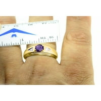 *Rylos Classic Beautiful Amethyst & Diamond Ring - февруари роден камък*; 14K жълто злато-слов