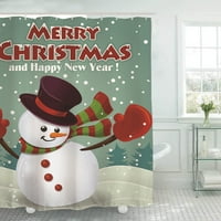 Kiskick Waterproof Christmas Power Purtain - шейни отпечатани, бързо устойчива на суха завеса за баня за баня, за домашен декор и празнична атмосфера