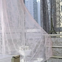 Чисти завеси за спалня с джоб джоб с прът бродирани флорални завеси за прозорци дължина ботанически геометрични завеси хол, панел, розово