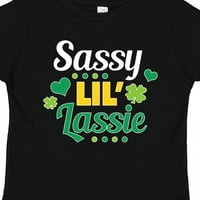 Денят на мастистката Сейнт Патрик Sassy Lil 'Lassie With Shamrocks Gift Toddler Boy или Thddler Girl Тениска