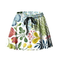 HHEI_K Женска лятна модна пола с пола от печатни панталони спортни йога шорти