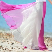 Скорти поли за жени Модни жени Пълен кръг Пола течащ цвят съвпадащ шифон бохемска пола