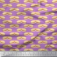 Soimoi Satin Silk Fabric Burger Food Print Fabric от двор
