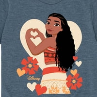 Disney Princess - Love Moana - Денят на влюбените - Графична тениска с къси ръкави за младежта