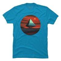 Moon Pyramid Men Turquoise Blue Graphic Tee - Дизайн от хора 2xl
