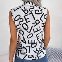 Женски ризи на Тосми Женски случайни букви от отпечатана шифонна риза блузи за жени