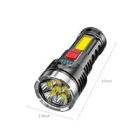 Акумулаторни светодиодни фенерчета, USB супер ярки фенерчета, високо светещи ръчни преносими лакла на факел, тактическа светлина със странични светлини, най -ярката аварийна къмпинг фенер