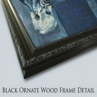 Входът на Harbour Sauzon Black Ornate Wood Framed Canvas Art от Maufra, Maxime