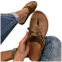 Сандали с арка поддръжка за жени облечени жени модни ежедневни пръстени пръстени с кожени чехли сандали сандали на външни обувки желе ремък сандали за жени
