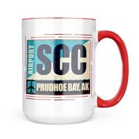 Neonblond Airportcode SCC Prudhoe Bay, AK халба подарък за любители на чай за кафе