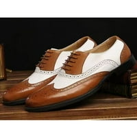 Colisha Men Oxfords Wingtips Brys Shoes Business Brogues Шофиране на неплъзгащи кожени обувки дантела бяло кафяво 7