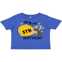Inktastic е моят пети рожден ден със строителни инструменти подарък Toddler Boy Girl тениска