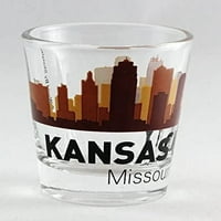 Канзас Сити Мисури залез Skyline изстреляно стъкло