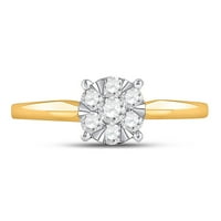 Диамантената сделка 10kt жълто злато дамски кръгъл диамантен цвете клъстер пръстен cttw