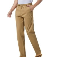 Jyeity ваканции вибрации мъжки ежедневни цветове на обвързване на краката дишащ тънка тънка панталони панталони панталони каки размер размер