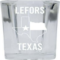 Lefors Texas Souvenir Laser Etched Square Shot Glass Texas State Flag Design