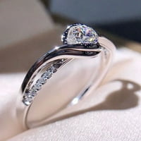 Парк Изящно геометричен дизайн на пръст лента Жени Rhinestone Inlaid Bewelry Ring Gift