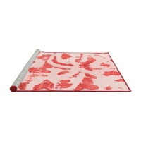Ahgly Company Machine Pashable Indoor Rectangle Abstract Red Modern Area Rugs, 6 '9'
