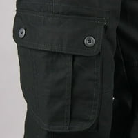 Vivianyo HD панталони Просверие за мъже Мъжки товарни панталони модни ежедневни тънки много джоб