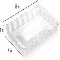 Пластмасови тави за сервиране - Плани за сервиране на правоъгълник за еднократна употреба Кристално ястие Кристално от 4