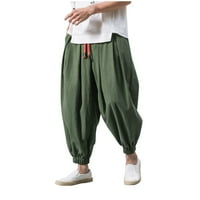 Модни мъжки панталони цвят еластични широки разхлабени ежедневни панталони Мъжки панталони за крак
