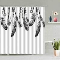 Животно перо за душ завеса цветна мечтана ловец 3D отпечатана стена за баня със стена висящи завеси за вана екран за домашен декор комплект