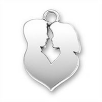 Sterling Silver 7 гривна за очарование с прикрепен мъж и жена двойка в прегръдката любители сърце чар