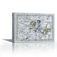 Карти на небесата: Водолей Носителят на водата - Съвременен изящно изкуство Giclee on Canvas Gallery Wrap - Décor на стената - Арт живопис - Готов за окачване