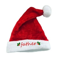 Eyicmarn Коледа родителска шапка, жени мъже татко мама деца червени бели писма Санта шапка Карикатура творчески парти празничен подарък