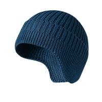 Шапки за мъже жени възрастни унизийски комфорт топла зимна плетка за открита спортна ски шапка синьо