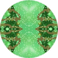 Ahgly Company вътрешен правоъгълник с шарени тъмни варови зелени килими, 3 '5'
