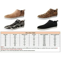 Fangasis жени устойчиви маратонки Леопардов печат Удобна кратка обувка Небрежна мода Mid Top Black 4.5