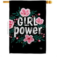 Колекция от орнаменти H192606-Bo Girl Power Support Feminism In. Двустранна декоративна вертикална къща знамена за декорация банер Garden Yard Gift