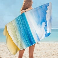 Океански плаж кърпа за баня микрофибър синя кърпа за пътуване за жени мъже подарък звездни рибки за пътуване пикник къмпинг домашен декор