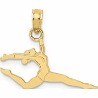 10k жълто злато солиден полиран чар за гимнастичка, направен в САЩ -Jewelry от сладък грах