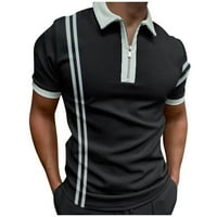 Sngxgn работни ризи за мъже модни мъжки мускулни поло ризи тънък тениски с къс ръкав фитнес тренировка голф ризи за мъже розови l
