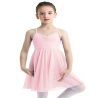 Msemis Kids Girls Cross Back Camisole Ballet Dance Leotard рокля