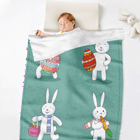 Християнски заешки яйца фланелено одеяло за диван диван топло удобно хвърляне на одеялото великденски яйца одеяло за деца момичета момчета