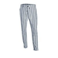Дълги панталони за мъже модни мъже небрежни тънки монтирани твърди цип дълги панталони панталони сиви L, AC7163