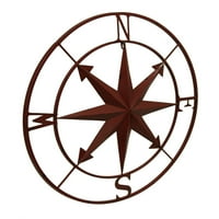 Zeckos Red Metal Nautical Compass Rose висяща стена декор