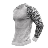 FESFESFES пуловер за мъже есента и зимата нов топъл пуловер пуловер пуловер colorblock печат плетен пуловер пуловер върхове блуза за блуза под 10 $