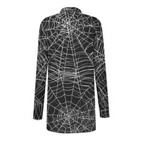 Fanxing Cardigans for Women Trendy Halloween Printed Cardigan Jacket Fall Open Front Sweaters Jacket