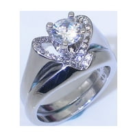 Mortilo звъни деликатни жени стерлинги сребро бял сапфирен диамантен пръстен ангажимент за бижута и часовници подарък